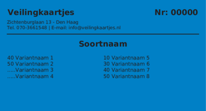 Voorbeeld veilingkaart op Blauw