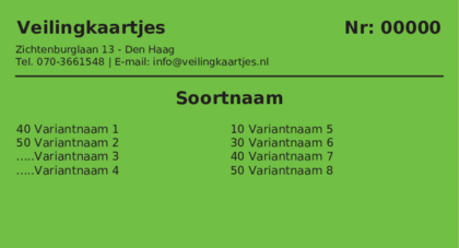 Voorbeeld veilingkaart op Grasgroen
