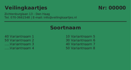 Voorbeeld veilingkaart op Groen