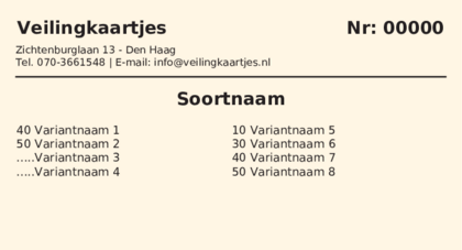 Voorbeeld veilingkaart op Ivoor