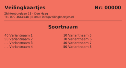 Voorbeeld veilingkaart op Koraalrood