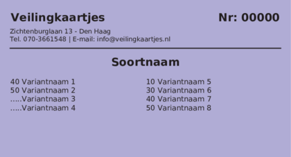 Voorbeeld veilingkaart op Lavendel