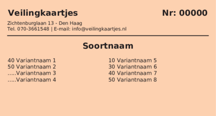 Voorbeeld veilingkaart op Perzik